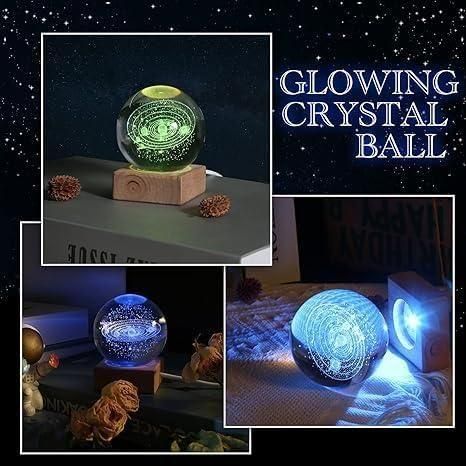 Galaxy Crystal Ball Night Lamp | 3D LED Night Light for Home Décor India