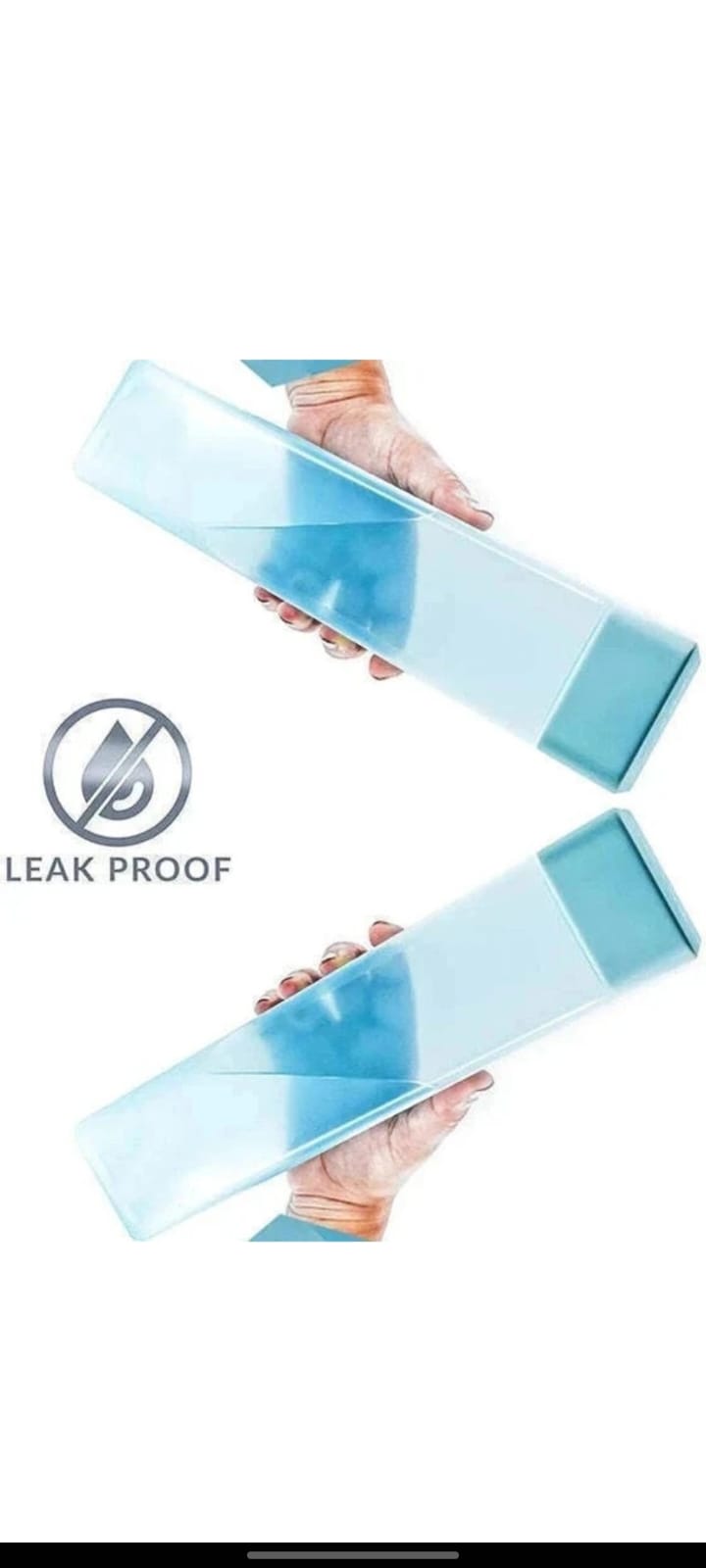1000ml Square Water Bottle for Office, Gym & School | Leakproof BPA-Free Plastic | Pastel Mint Green | Stylish & Durable| Pack OF 6