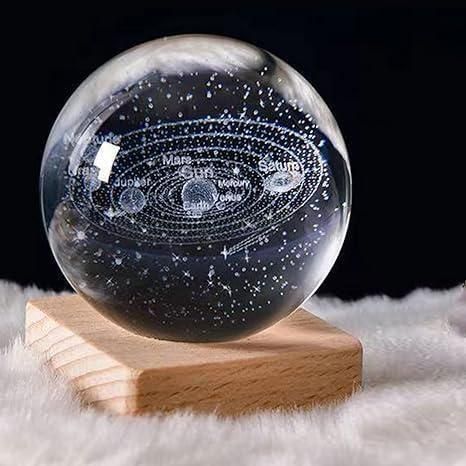Galaxy Crystal Ball Night Lamp | 3D LED Night Light for Home Décor India