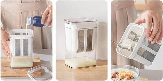 Yogurt Maker with Strainer — Homemade Curd & Greek Yogurt Container