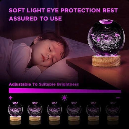 Galaxy Crystal Ball Night Lamp | 3D LED Night Light for Home Décor India